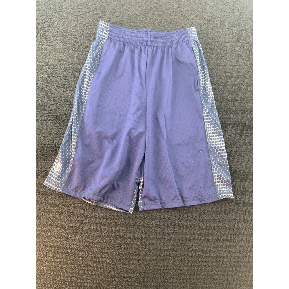 Kids Athletic Shorts Purple Mesh‎ Dotted Side Panels Elastic Waist